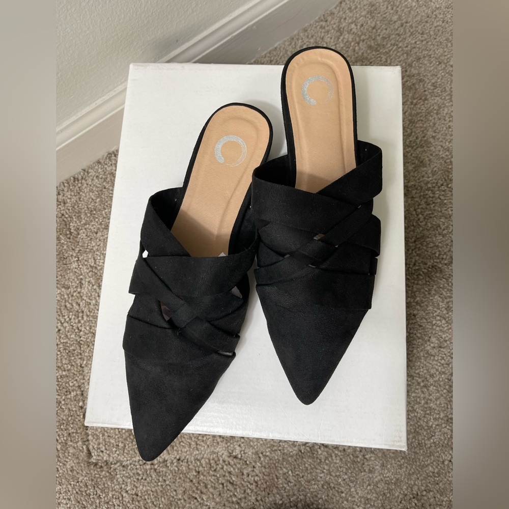 KALIDA MULE FLATS IN FAUX SUEDE Size 9